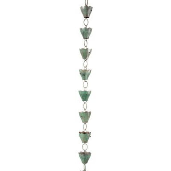 Good Directions Good Directions 13 Cup Tulip Rain Chain, Blue Verde Copper 463V1-8